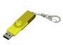 USB 2.0- флешка промо на 64 Гб с поворотным механизмом и однотонным металлическим клипом