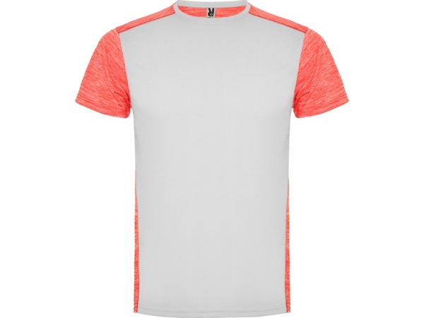 Спортивная футболка Zolder мужская, белый/меланжевый неоновый коралловый