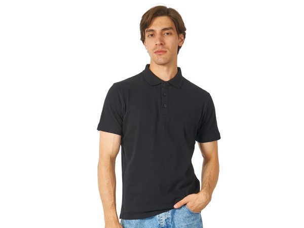 Поло с эластаном Chicago, 200гр пике S, черный