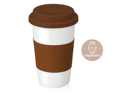 Кружка Нью-Йорк  с силиконовой крышкой и манжетой