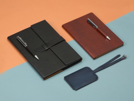 Бизнес-блокнот А5 с клапаном Fabrizio с ручкой