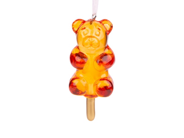 Новогоднее ёлочное украшение Мишка из стекла